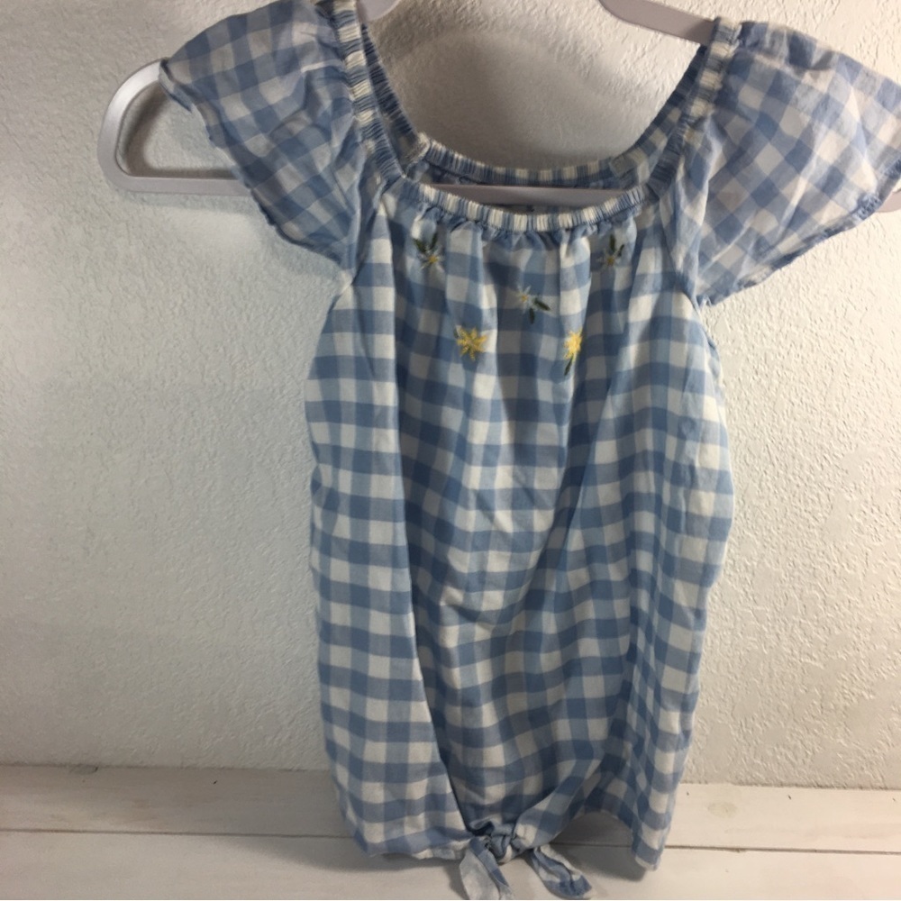 Sonoma Girls Top/Blouse Blue Checked Size 7
